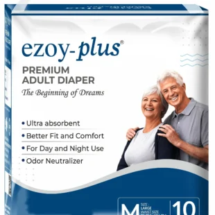 Ezoy Plus Premium Adult Diapers | Tape Style | Pack of 10 Pcs | Size: (M)