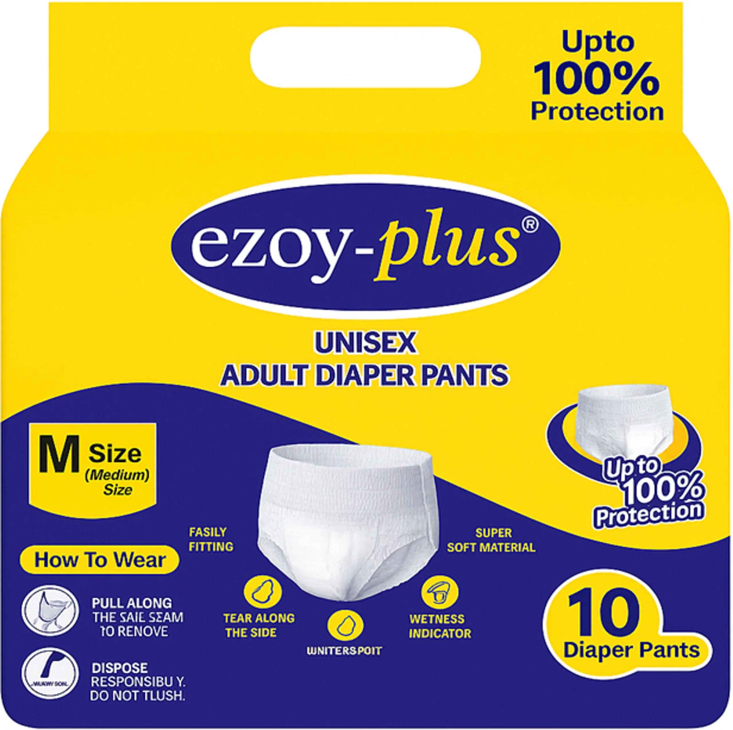 Ezoy Plus Adult Diaper Pants | Pack of 10 Pcs | Size: (M) - Image 6