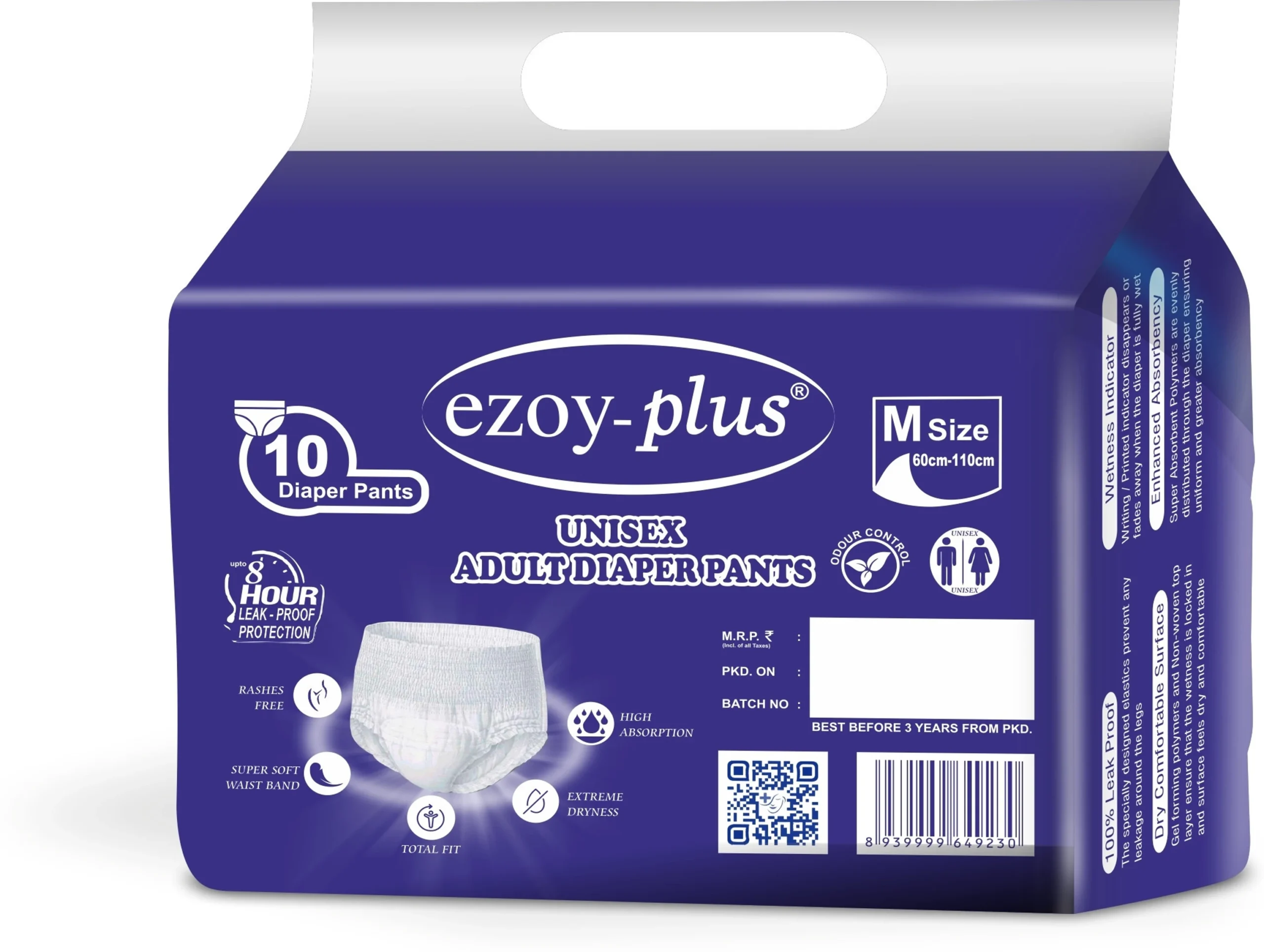 Ezoy Plus Adult Diaper Pants | Pack of 10 Pcs | Size: (M) - Image 2
