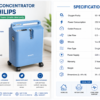 Philips 5L Oxygen Concentrator (Non-Nebulizer) on Rent | Single Flow Oxygen Therapy Device