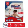 Bummy Pants Rash Protection Baby Diaper Pants - Aloe Care, Triple-Layer Absorption & 12-Hr Dryness | L (9 - 14 kg | 62 Pcs)