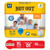 Not Out Pant Style Adult Diaper | Waist Size 38-65 Inch | 12-Hour Overnight Protection | Quick Absorption & Leakproof (XL | 1 Pack x 10 Pcs)