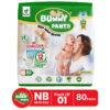 Bummy Pants Ultra Soft Baby Diaper Pants - 5D Cross Core, 3x Fast Absorption & Rash-Free | NB (Up to 3 kg | 80 Pcs)