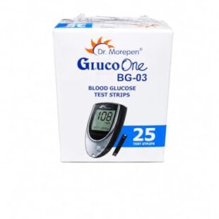 Dr. Morepen GlucoOne BG-03 Blood Glucose Test Strips | Strips Only, No Glucometer (Pack of 25)
