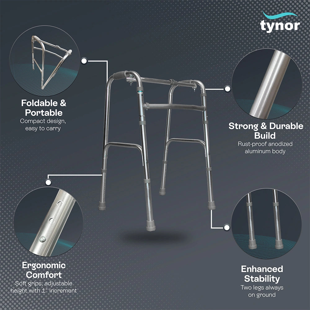 Tynor Invalid's Reciprocating Walker - Mobility Aid for Elderly (All Pods) - Image 3