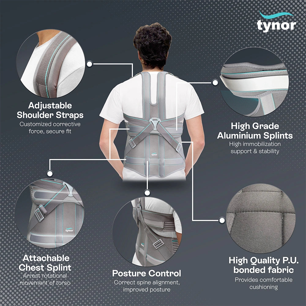 Tynor Long Taylor Brace - Spinal Support & Immobilization (Universal) - Image 3
