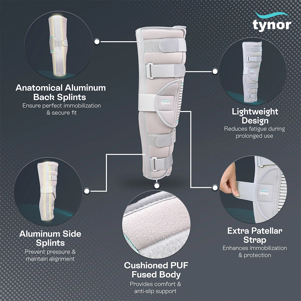 Tynor 19 Inches Knee Splint - Extended Knee Stabilizer (L) - Image 3