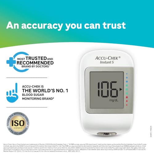 Accu-Chek Instant S Blood Glucose Glucometer Kit with 10 Test Strips, 10 Lancets & Lancing Device - Image 5