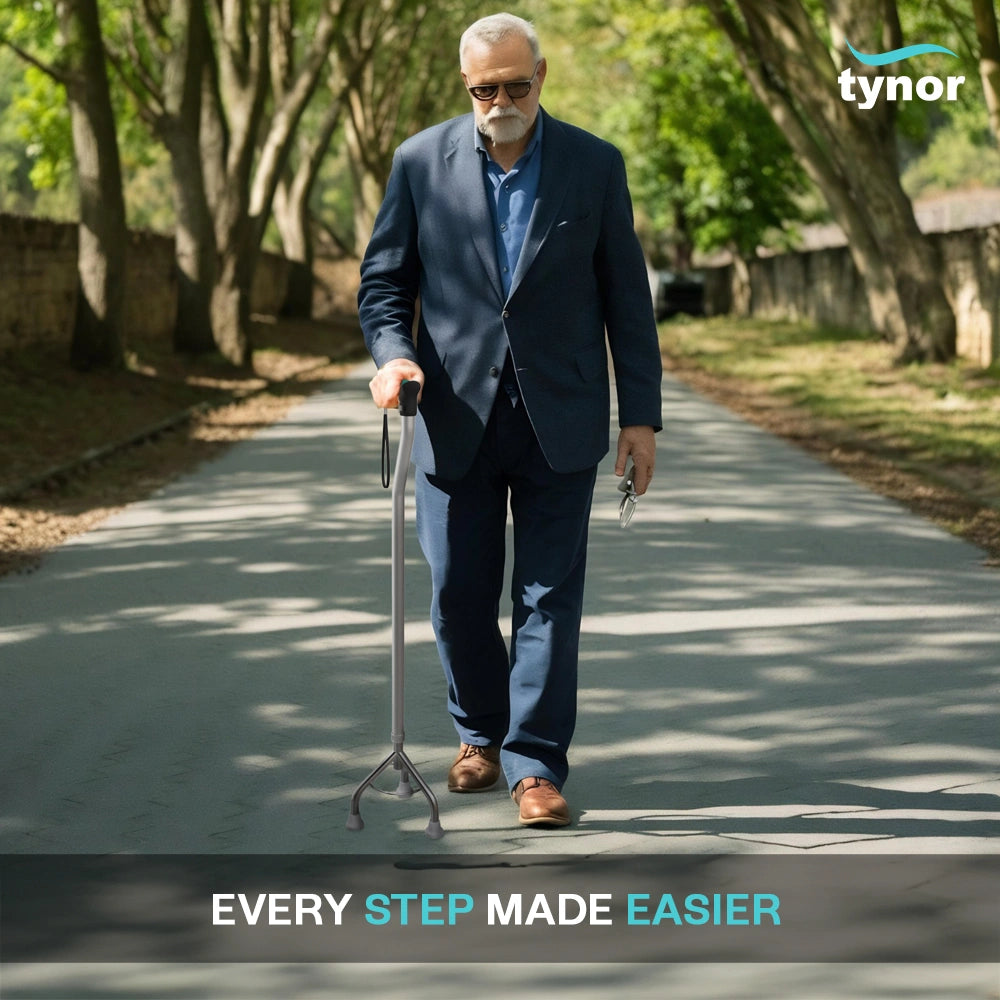 Tynor Tripod Walking Stick - Extra-Stable Support for Seniors (Universal) - Image 5