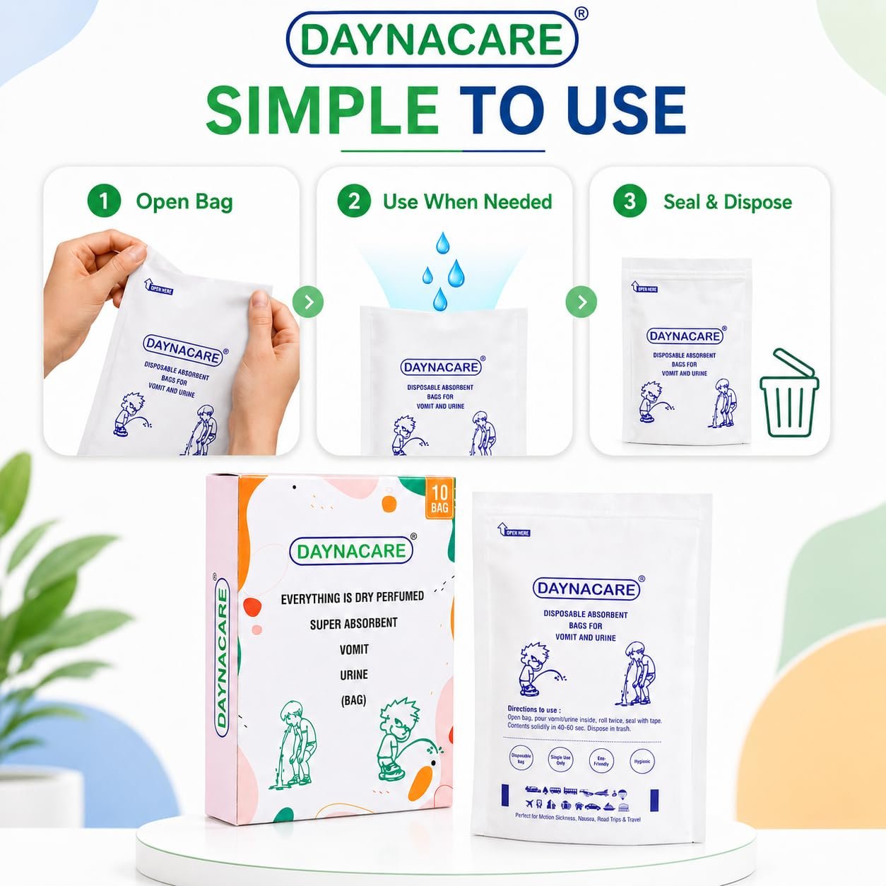 Daynacare Rose Paper Vomit Bags (Pack of 10) - Image 4