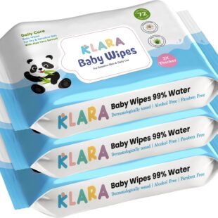 Klara Baby Wet Wipes without LID | Aloe Vera, 99% Pure Water & Rash-Free | 72 Wipes (Pack of 3)