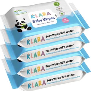 Klara Baby Wet Wipes without LID | Aloe Vera, 99% Pure Water & Rash-Free | 72 Wipes (Pack of 4)