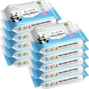Klara Baby Wet Wipes with LID | Aloe Vera, 99% Pure Water & Rash-Free | 72 Wipes (Pack of 10)