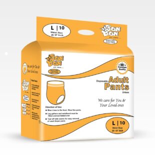 Bonbon Premium Unisex Adult Pants – Pack of 10 Pcs | Up to 10 Hours Leakage Protection | (L)