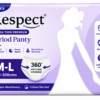Respect Ultra Thin Period Panty | 360° Anti-Leak Coverage | Waist 24-39 in - 5 Pcs (M-L)