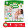 Bummy Pants Ultra Soft Baby Diaper Pants - 5D Cross Core, 3x Fast Absorption & Rash-Free | S (4 - 8 kg | 56 Pcs)