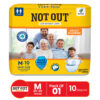 Not Out Open Tape Style Adult Diaper | Waist 30-40 Inch | 12-Hr Protection and Odour Free | Quick Absorption and Leakproof | (M | 1 Pack x 10 Pcs)
