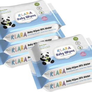 Klara Baby Wet Wipes with LID | Aloe Vera, 99% Pure Water & Rash-Free | 72 Wipes (Pack of 5)