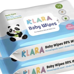 Klara Baby Wet Wipes without LID | Aloe Vera, 99% Pure Water & Rash-Free | 72 Wipes (Pack of 2)