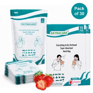 Daynacare Strawberry Zip-Lock Plastic Vomit Bags (Pack of 30)