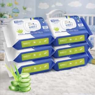 Babify Baby Wet Wipes with LID | Aloe Vera & 99% Water | Rash Free - 72 Wipes (Pack of 6)