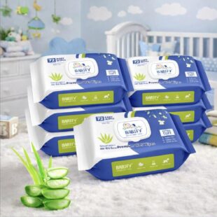 Babify Baby Wet Wipes with LID | Aloe Vera & 99% Water | Rash Free - 72 Wipes (Pack of 7)