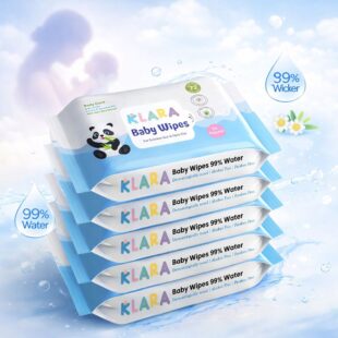 Klara Baby Wet Wipes without LID | Aloe Vera, 99% Pure Water & Rash-Free | 72 Wipes (Pack of 5)