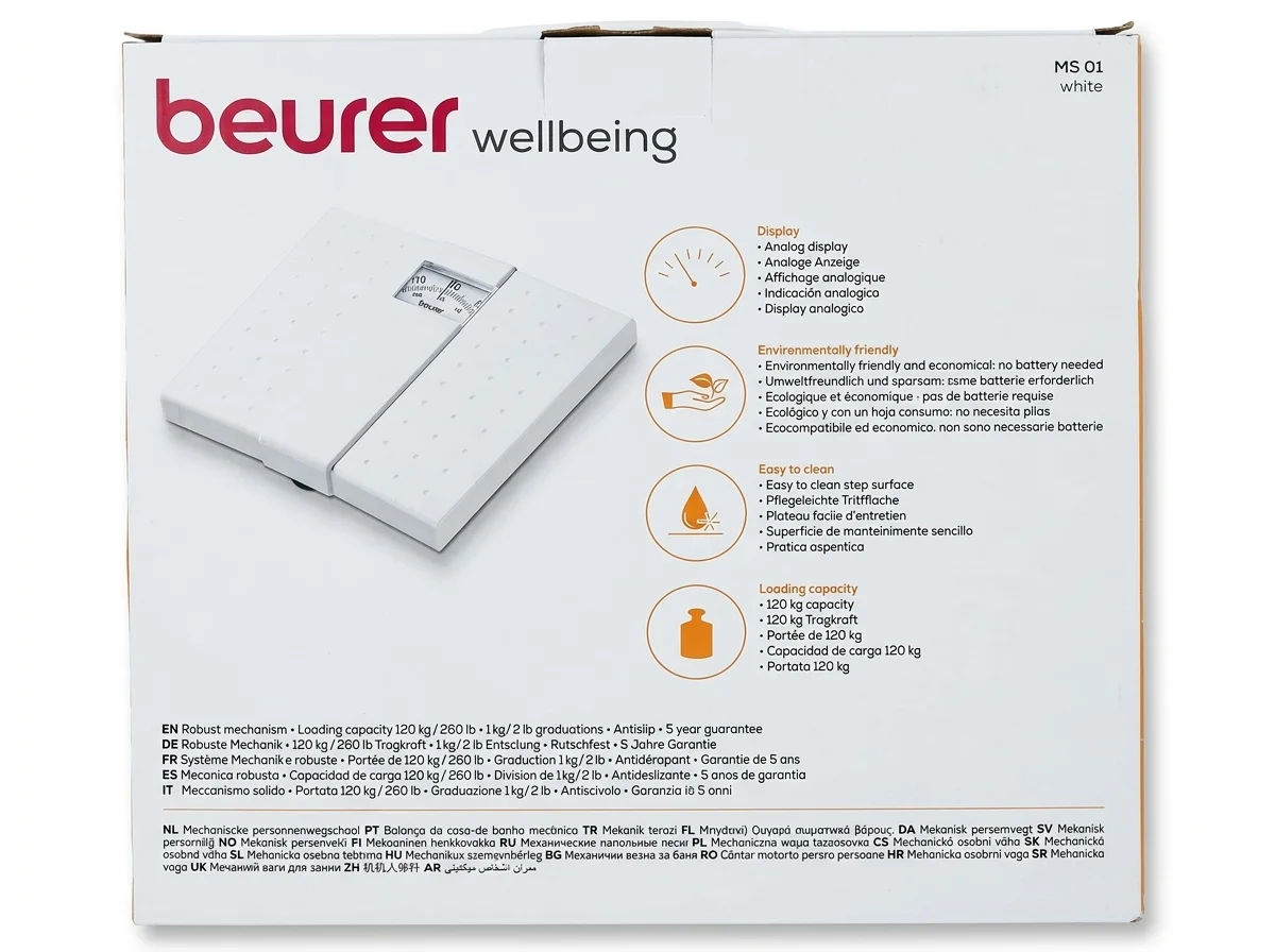 Beurer Mechanical Weighing Scale - No Battery Needed, 120kg (MS01) - Image 2