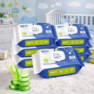 Babify Baby Wet Wipes with LID | Aloe Vera & 99% Water | Rash Free - 72 Wipes (Pack of 7)
