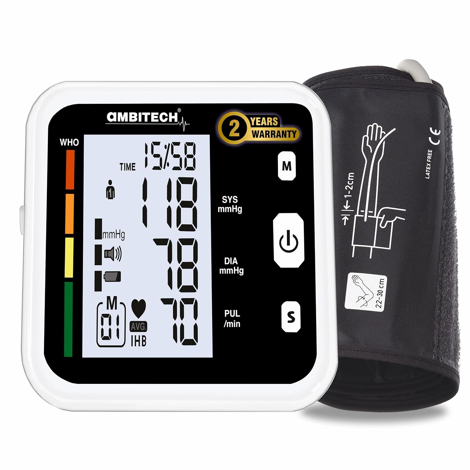 AmbiTech Fully Automatic Digital Blood Pressure Monitor Model BP-05 (1 Unit)