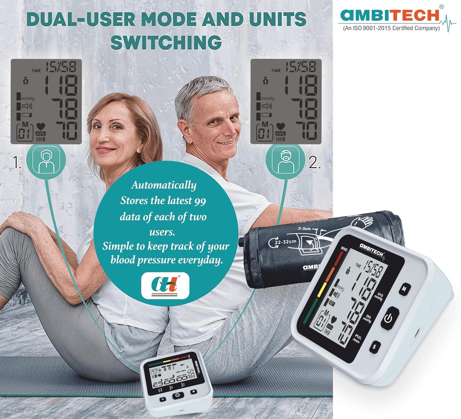 AmbiTech Fully Automatic Digital Blood Pressure Monitor Model BP-05 (1 Unit) - Image 3