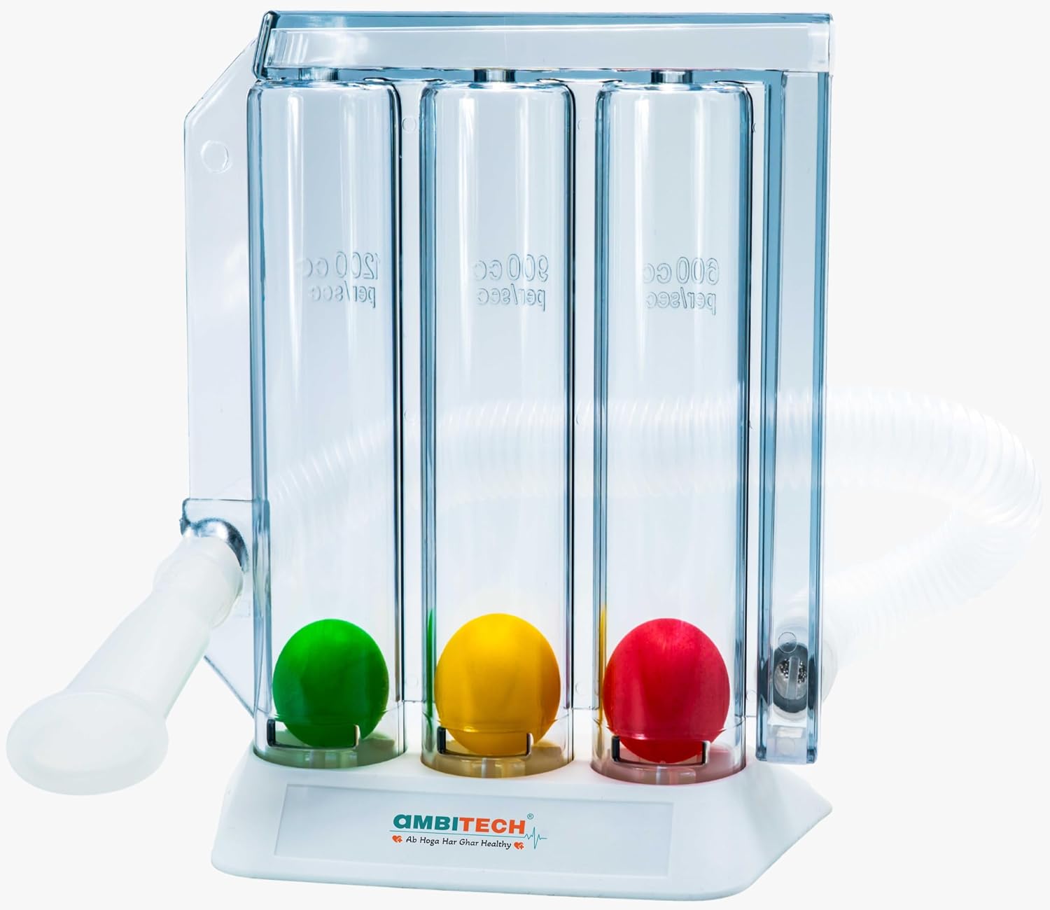 AmbiTech Respiratory 3 Ball Lung Exerciser Spirometer | Respiratory Exerciser for Breathing Therapy - Image 2