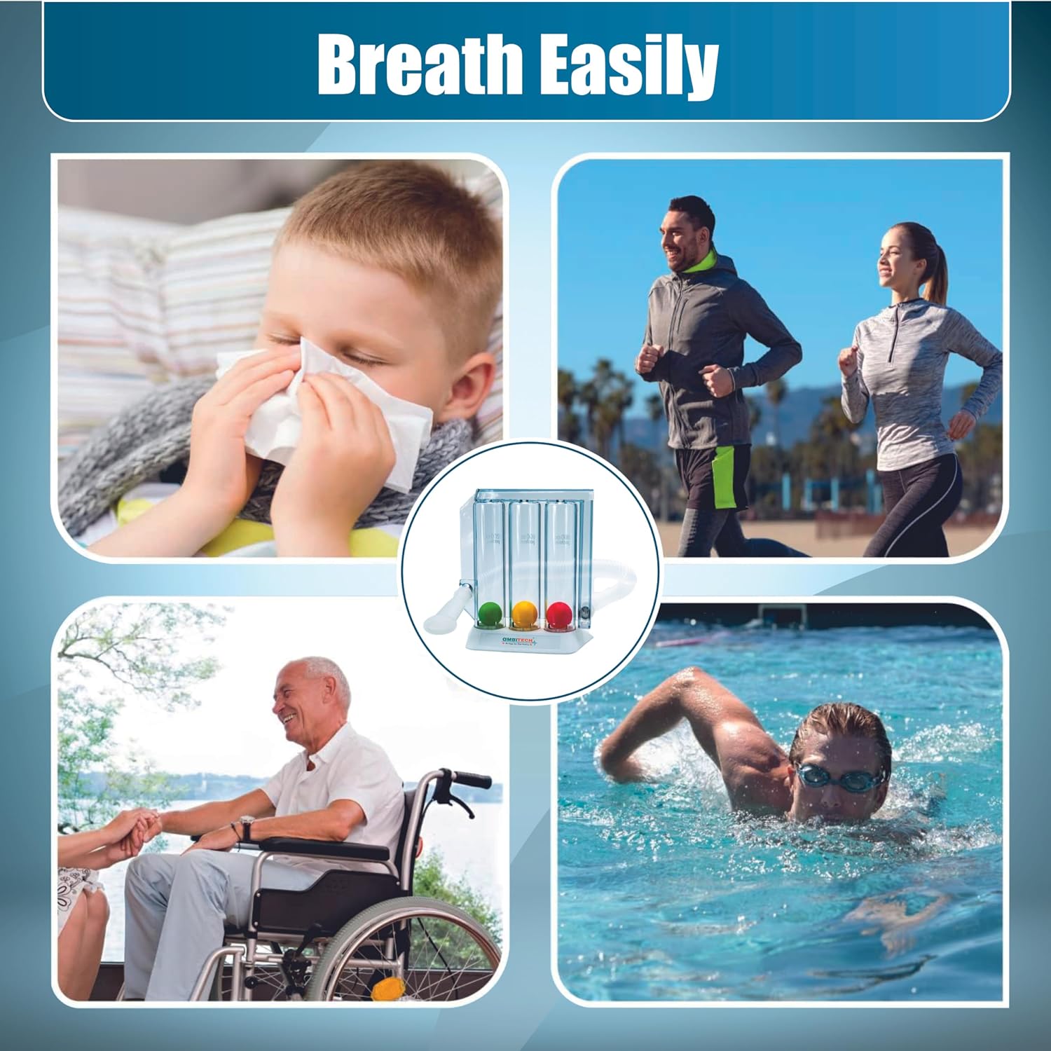 AmbiTech Respiratory 3 Ball Lung Exerciser Spirometer | Respiratory Exerciser for Breathing Therapy - Image 4