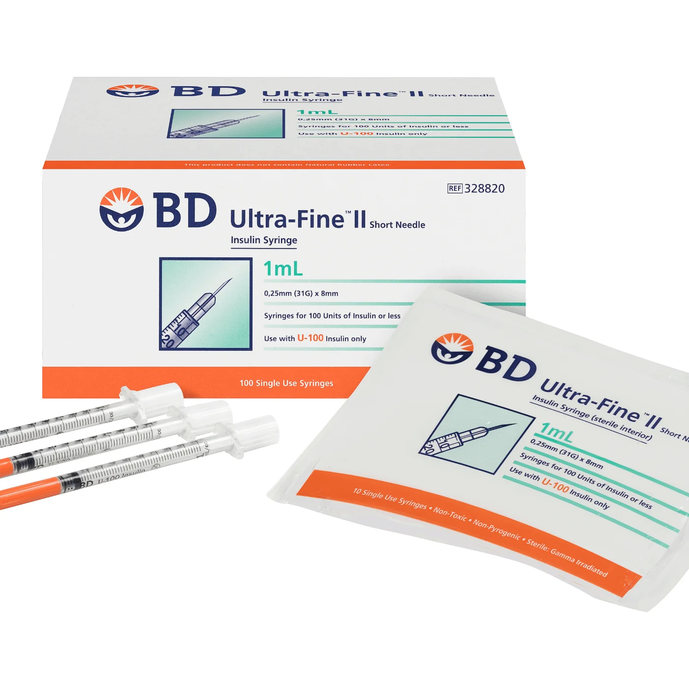 BD U-100 Insulin Syringe with Micro-Fine Needle – 1ML Pack of 100