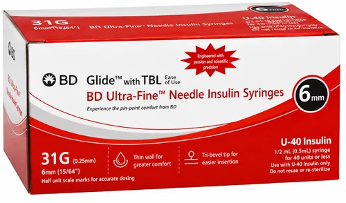 BD U-40 Insulin Syringe with Micro-Fine Needle – Pack of 100 - Image 3