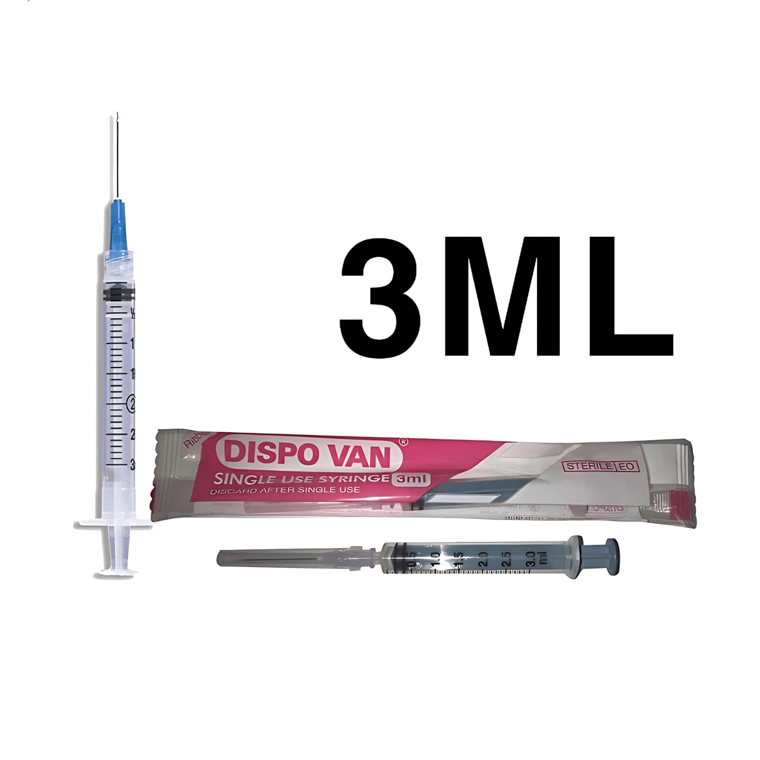 HMD Dispovan 3ml Disposable Syringe with 24G x 1 Inch Needle – Pack of 100 - Image 7