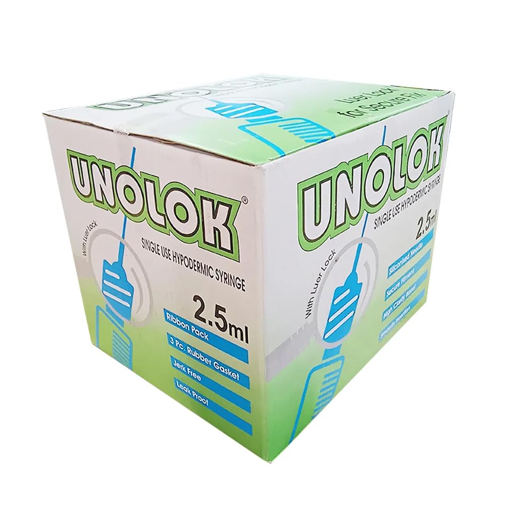 HMD Unolok 2.5ml Disposable Syringe with 26G x 1.5 Inch Needle – Pack of 100 - Image 2