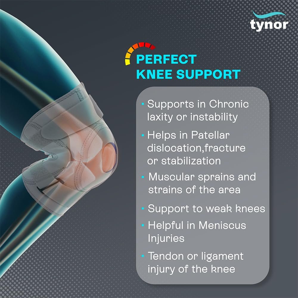 Tynor Hinged Knee Support – Neoprene Compression with Metal Hinges J01 (XL) - Image 2