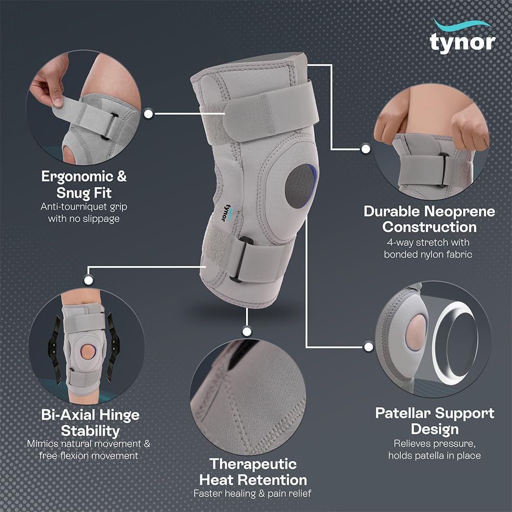 Tynor Hinged Knee Support – Neoprene Compression with Metal Hinges J01 (XL) - Image 3