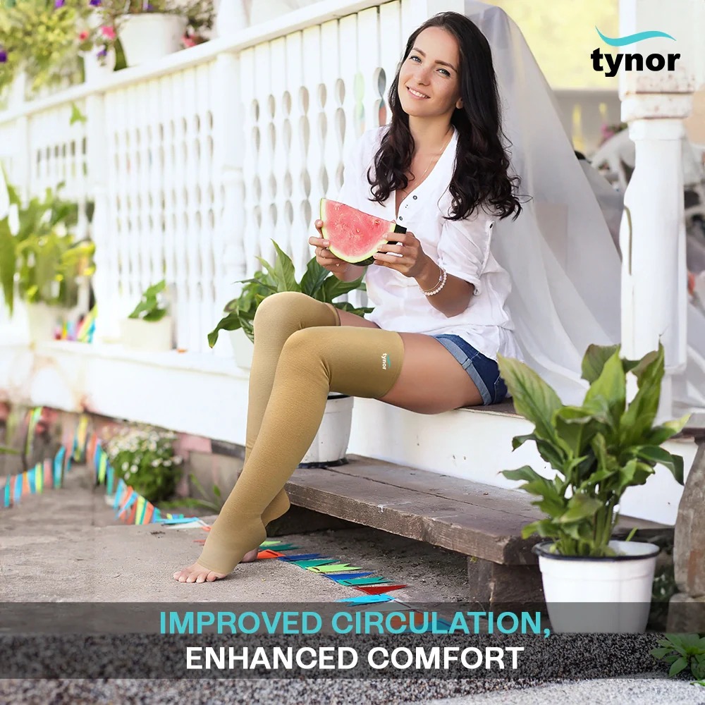 Tynor Mid-Thigh Compression Stockings – Graduated Compression for Varicose Veins & Swelling I15 (M) - Image 5