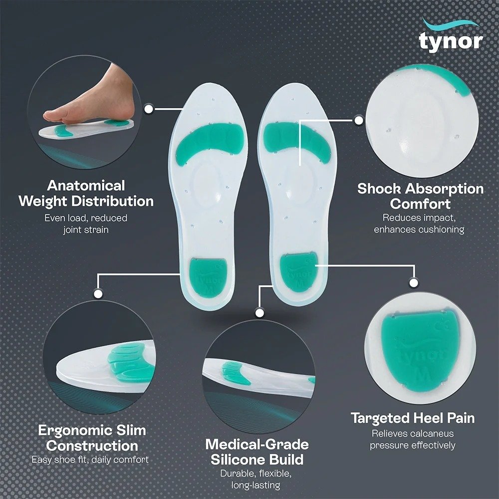 Tynor Full Silicone Insoles – Shock-Absorbing Foot Support K01 (M) - Image 4