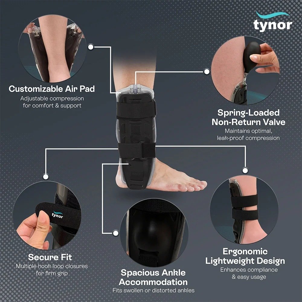 Tynor Ankle Splint – Rigid Support for Sprains & Post-Injury Immobilisation D40 (Universal) - Image 3