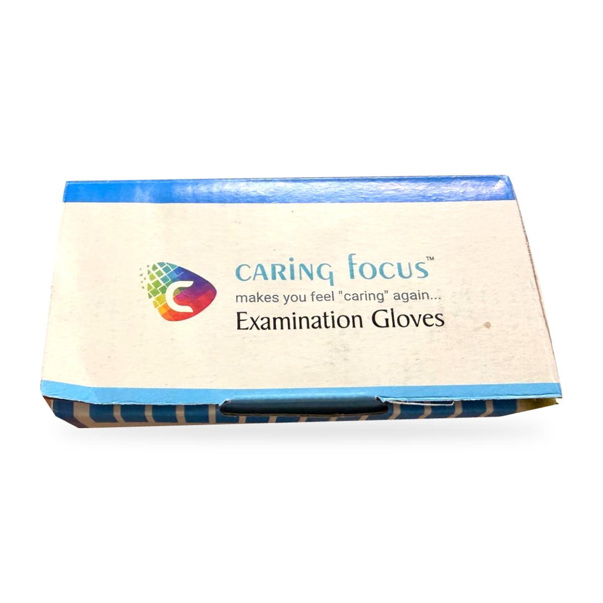 Caring Focus Latex Examination Gloves - Powder Free, White (L) - Pack of 100 - Image 2