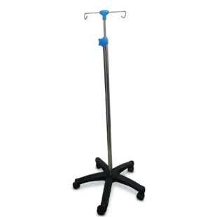 Elite Med India – IV Drip Stand, 2-Way Hanger, Black (ELITE-IVSTAND-2WAY-BLACK)